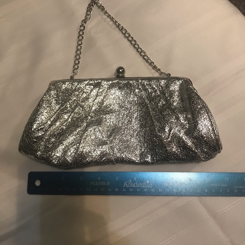 Kate Landry Clutch, Silver, NWOT